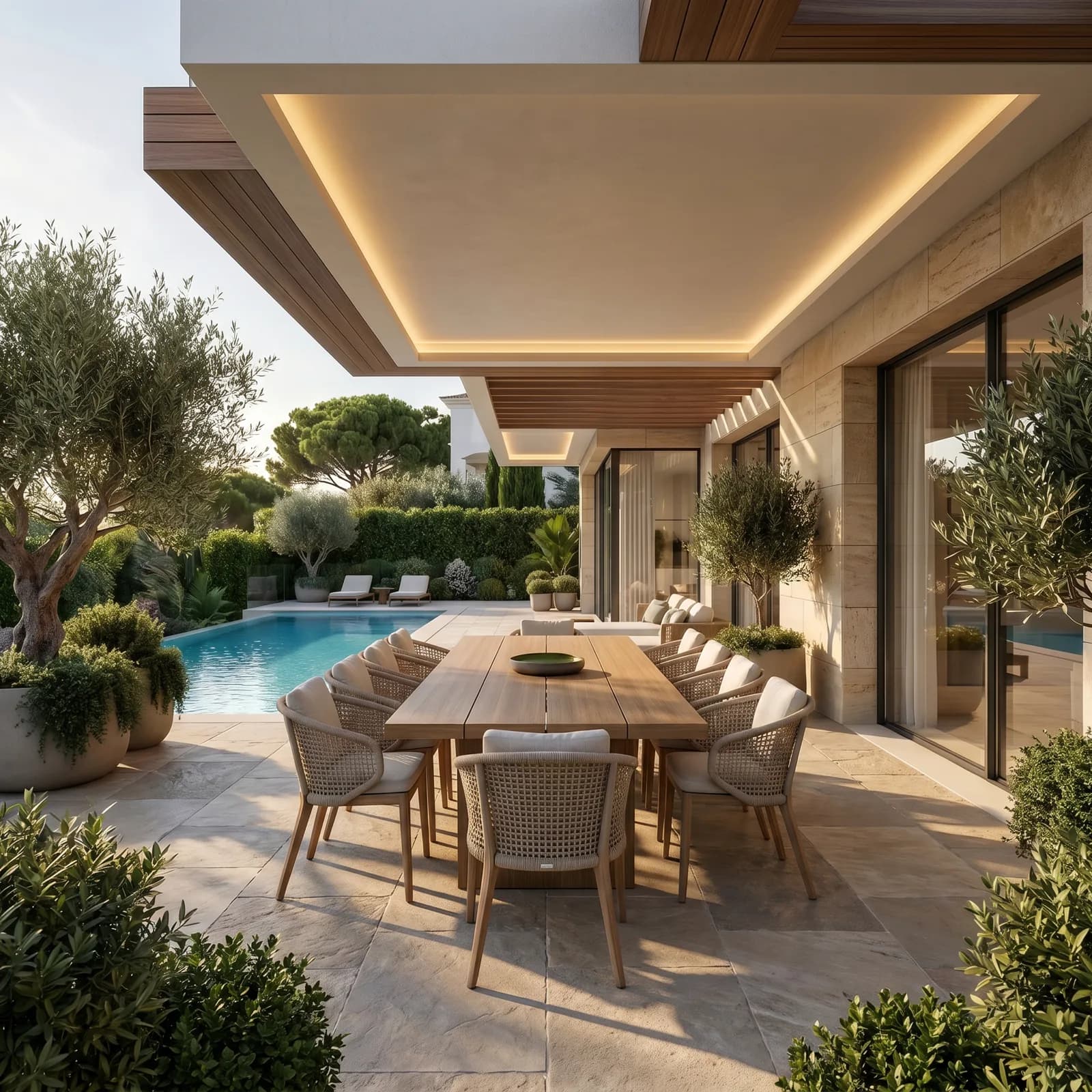 Rear terrace render