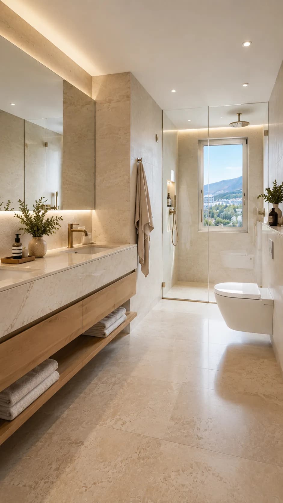 Bathroom after apartment renovation — completed
