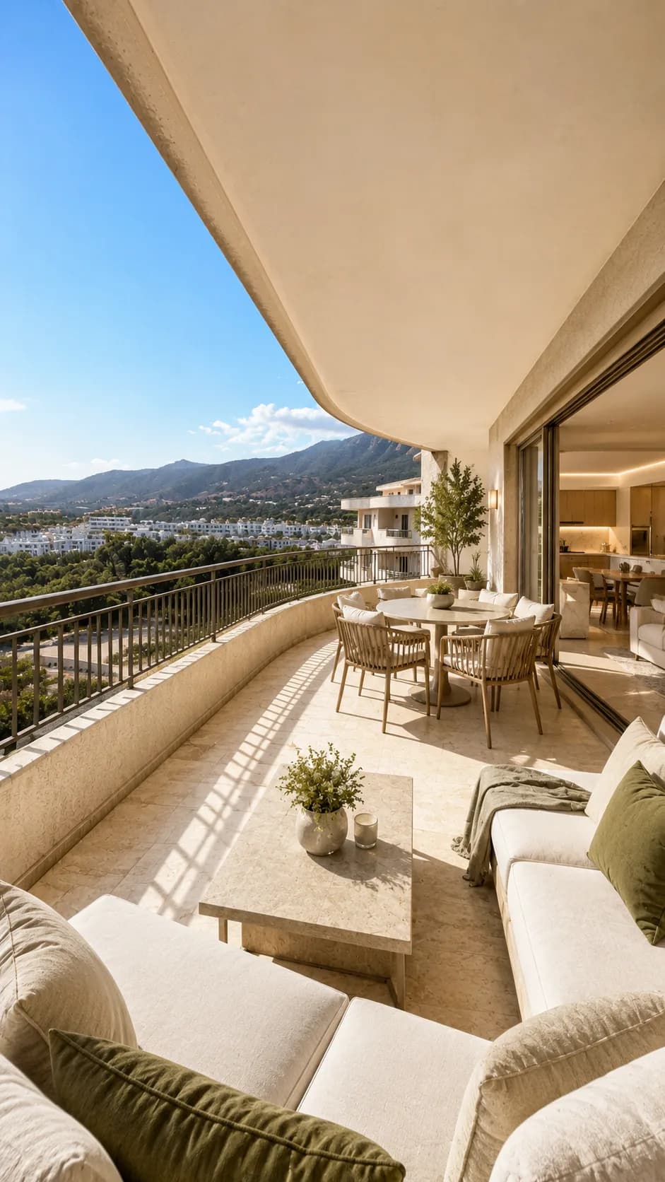 Terrace with outdoor seating and views — completed