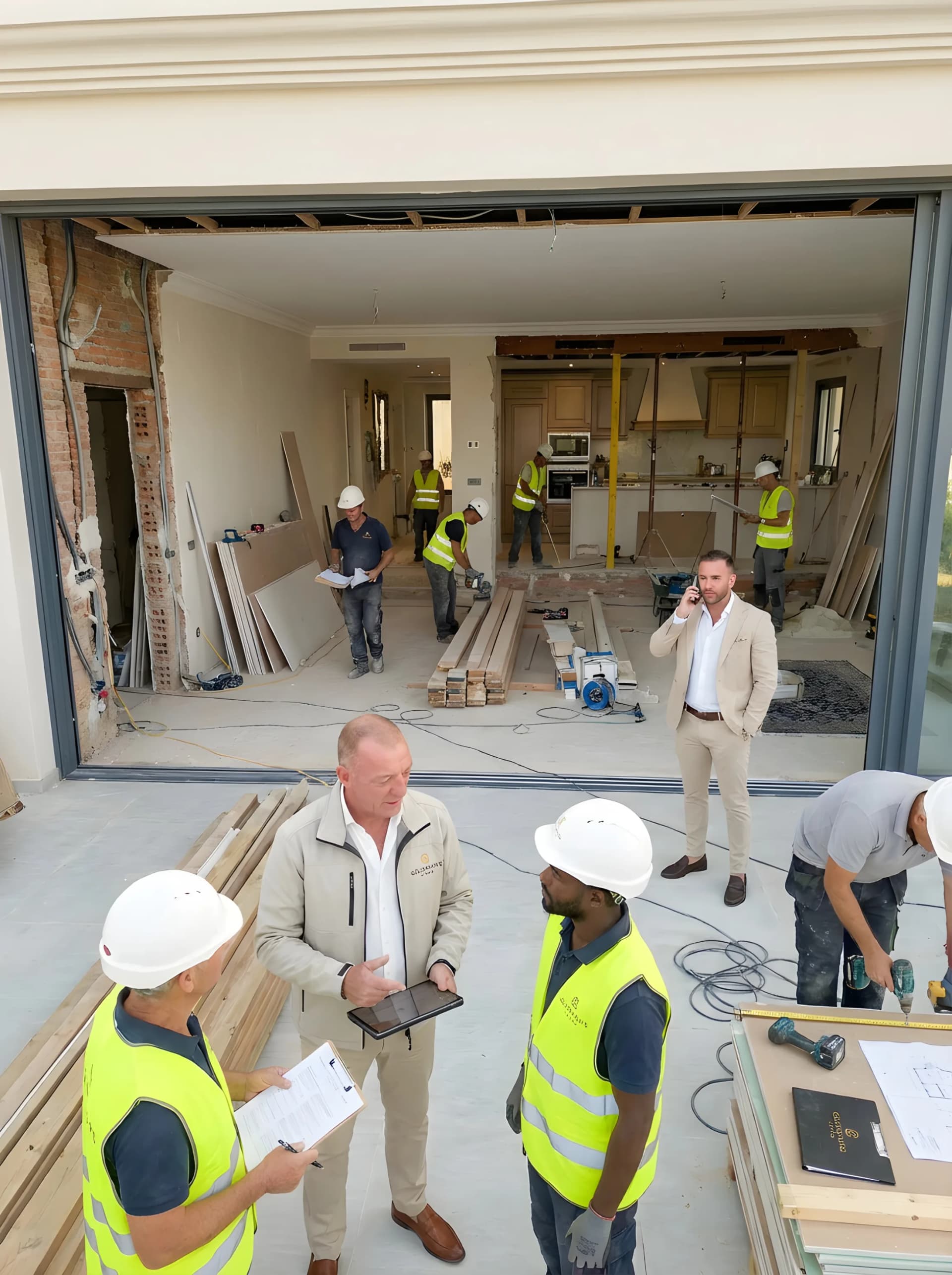 Kitchen and living — main build phase