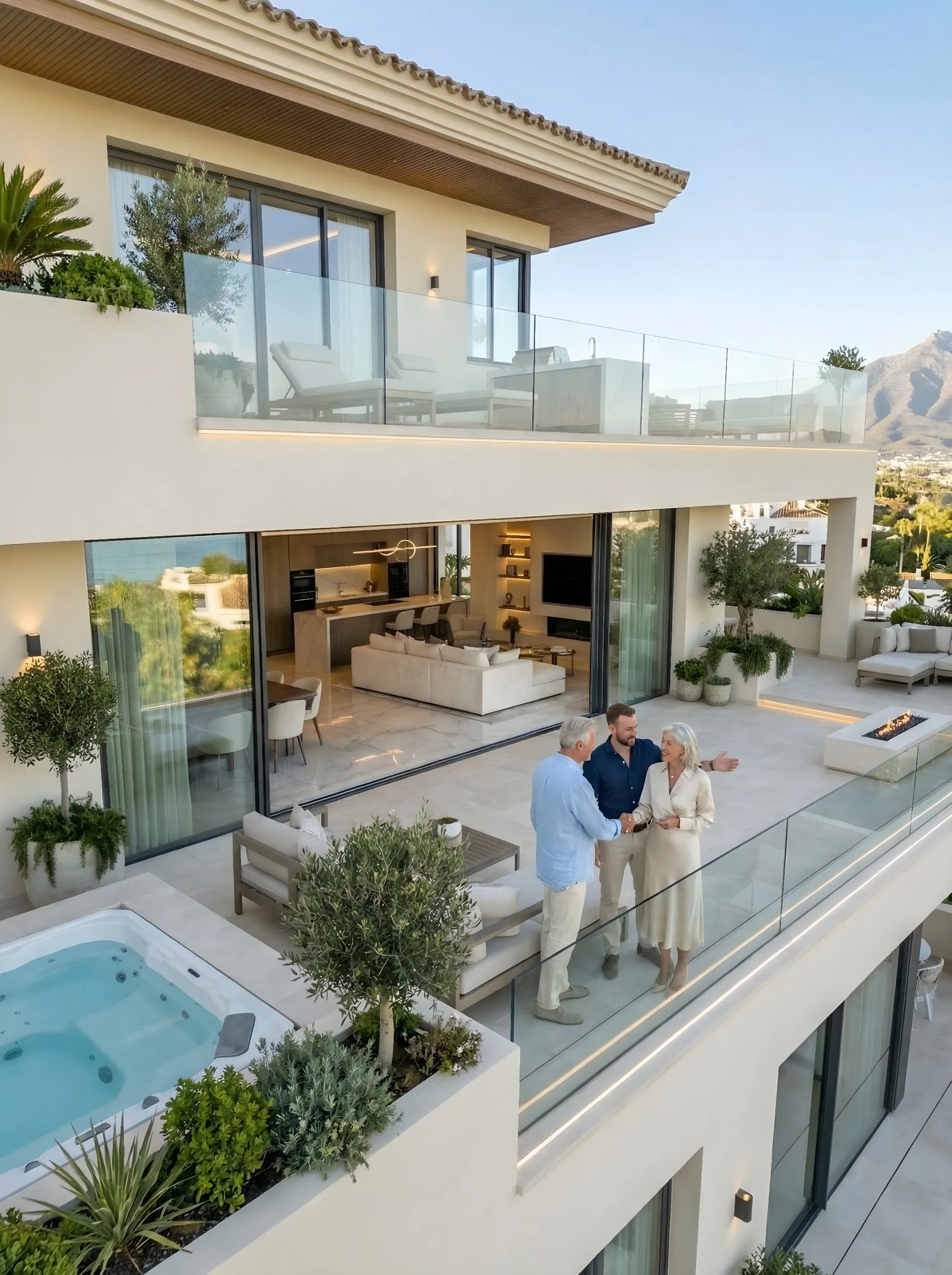 Penthouse renovation — Drone shot of finished terrace