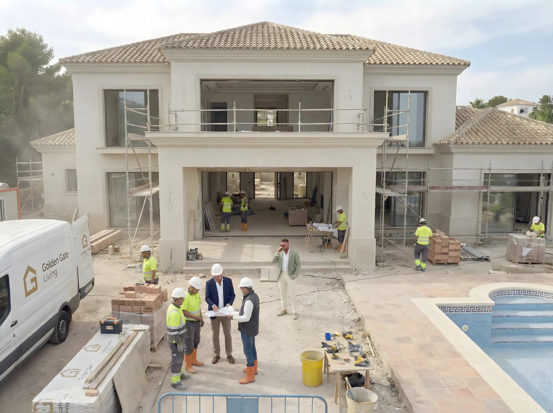 Villa renovation — mid build on site