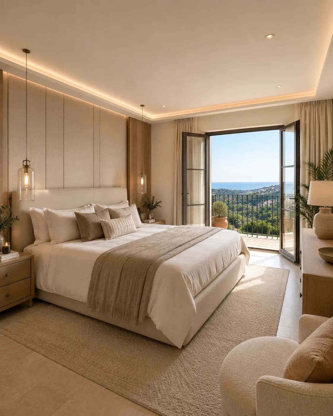 Completed bedroom after a luxury renovation