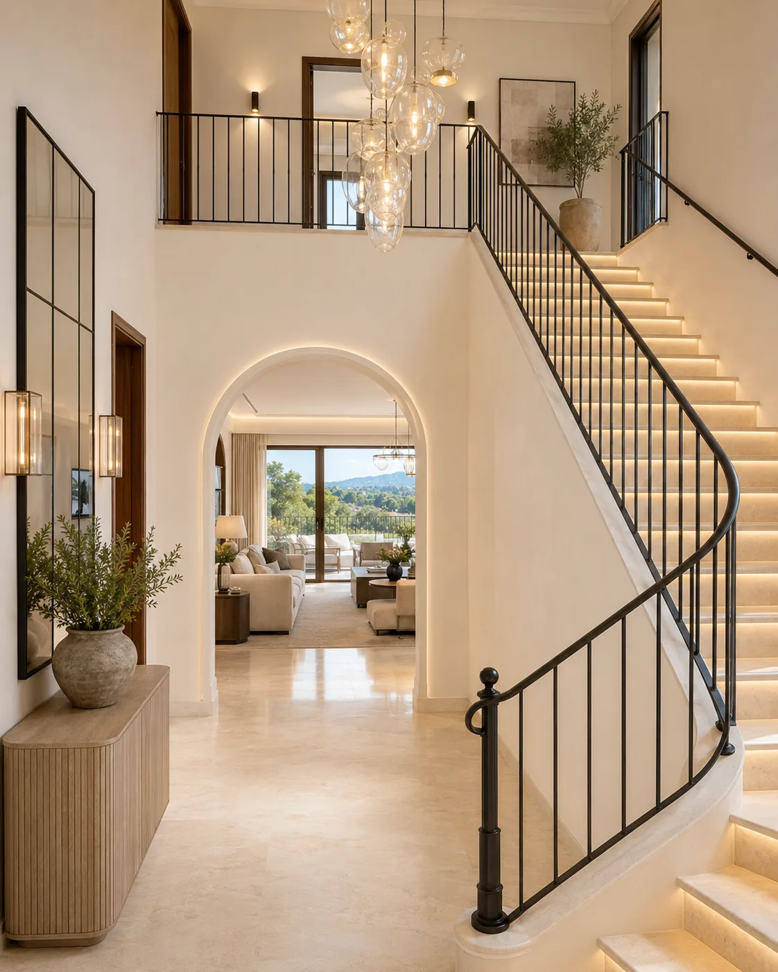 Completed hallway after a full property refurbishment