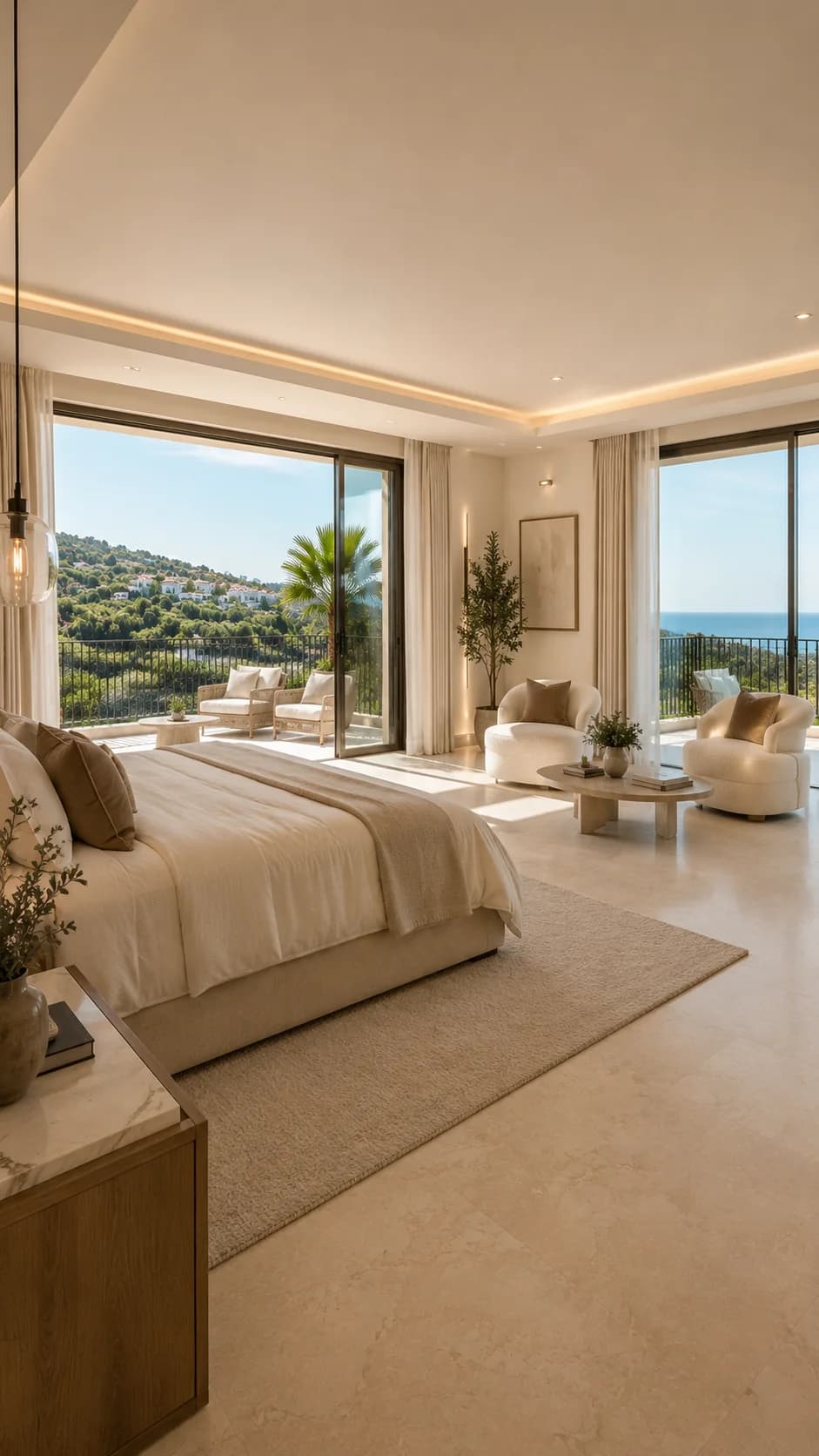 Bedroom after villa renovation in Marbella